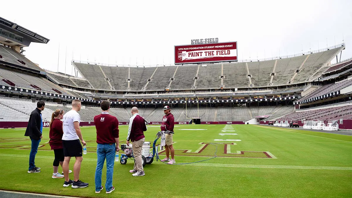 people on the football field